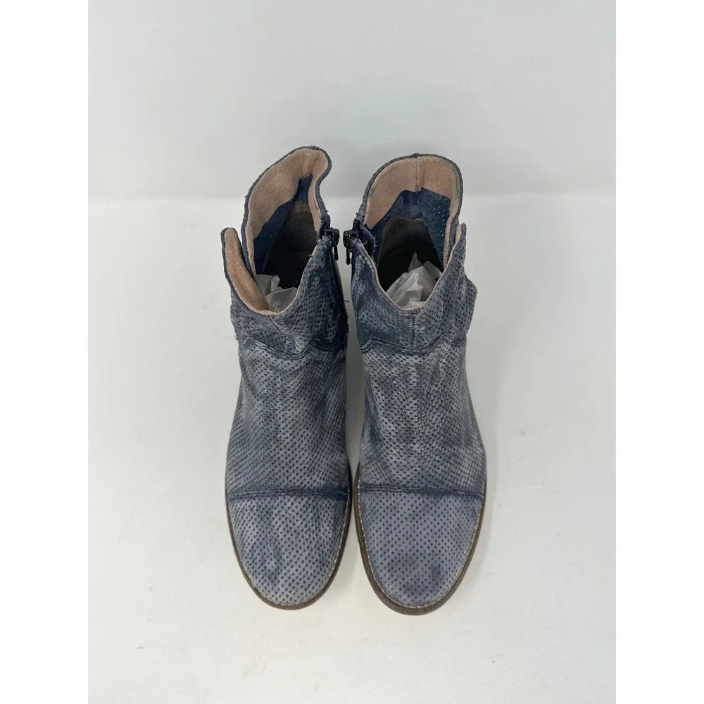 Free People Shadow Lark Ankle Bootie Leather Grey Blue 38 / US Womens 8
